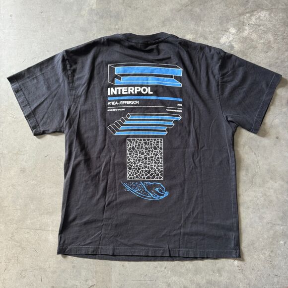 Brain Dead Studios Interpol x Atiba Jefferson Black Rock Band T-Shirt Medium - Picture 5 of 6